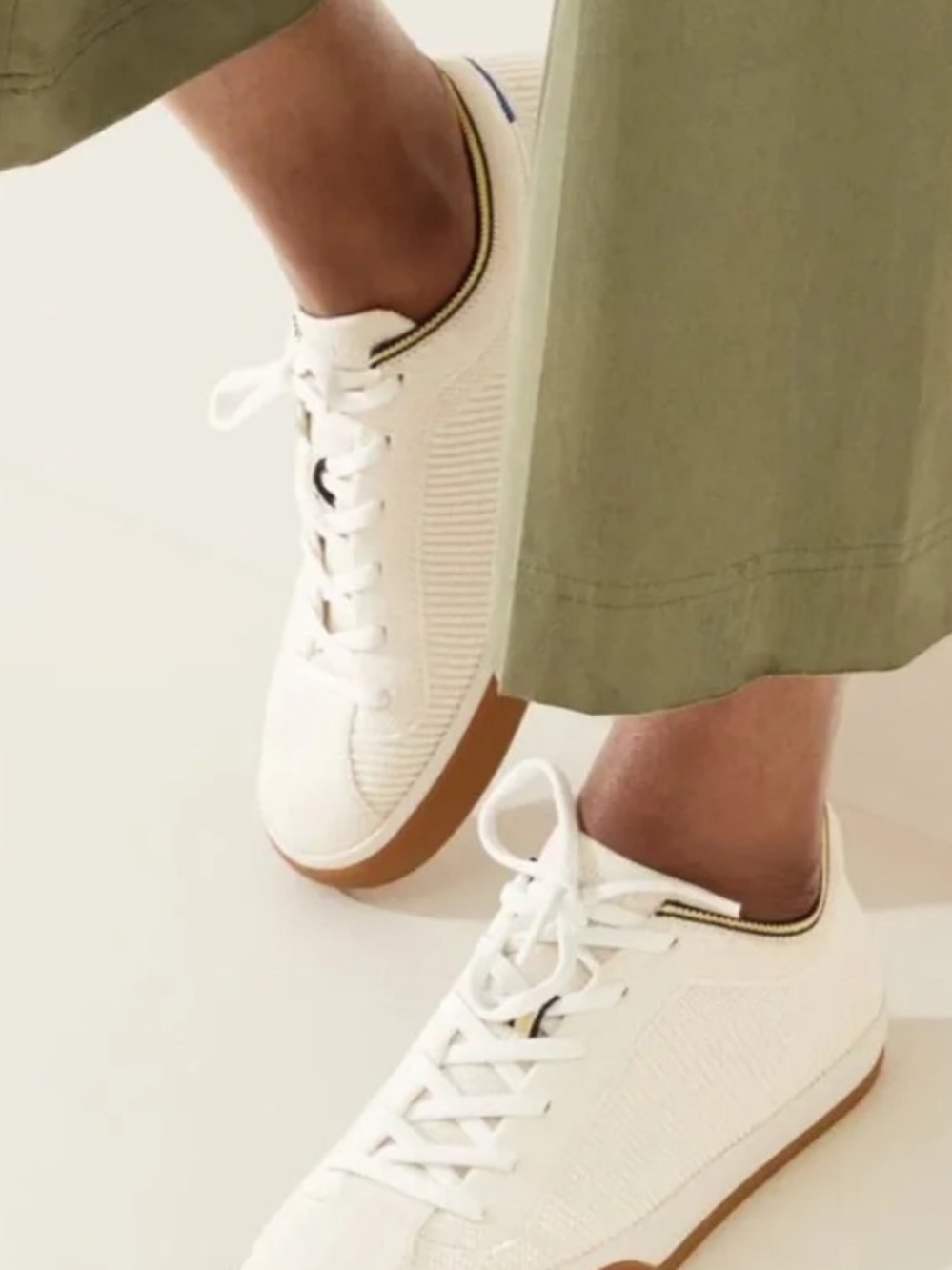 Rothy’s The Lace Up Knit Sneakers in Cream